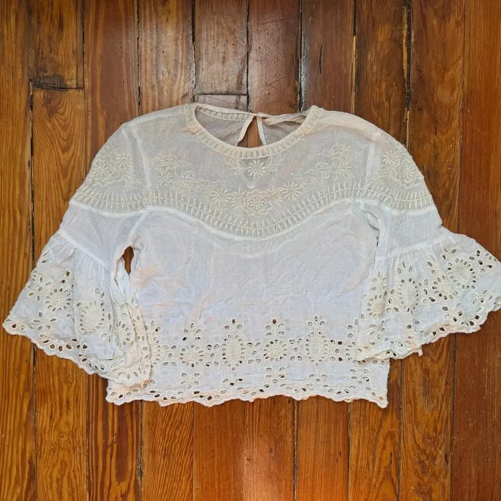 Zara white lace blouse